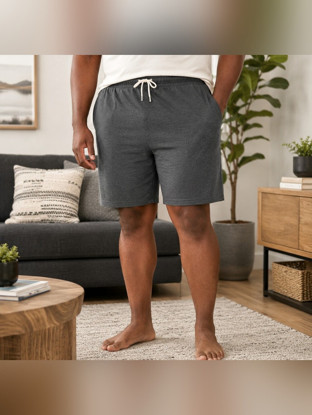 Goodfellow & Co Big & Tall Knit Shorts 5XL Dark Gray Drawstring Lounge Athletic
